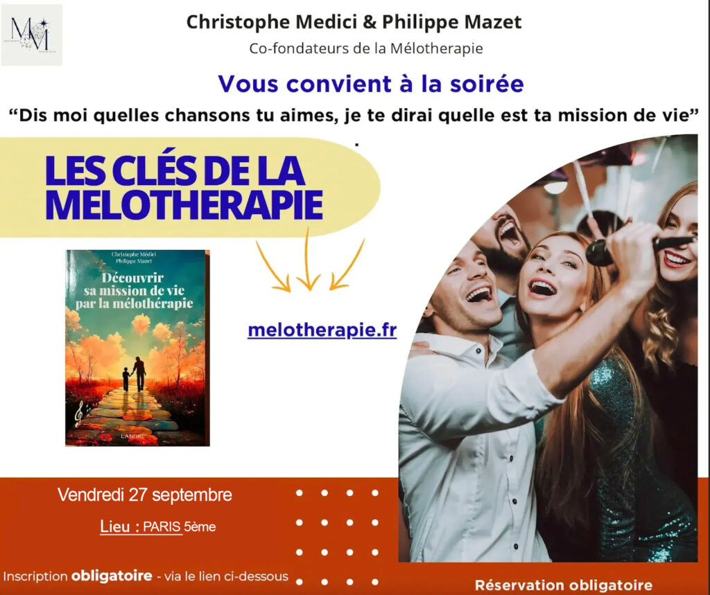 lll clés de la mélotherapie Flyer 27 septembre Christophe Medici